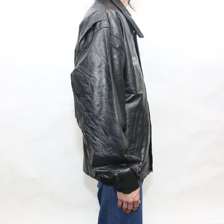 Black Leather Jacket Loose Silhouette