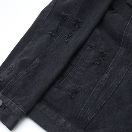 Embroidery Black Denim Jacket