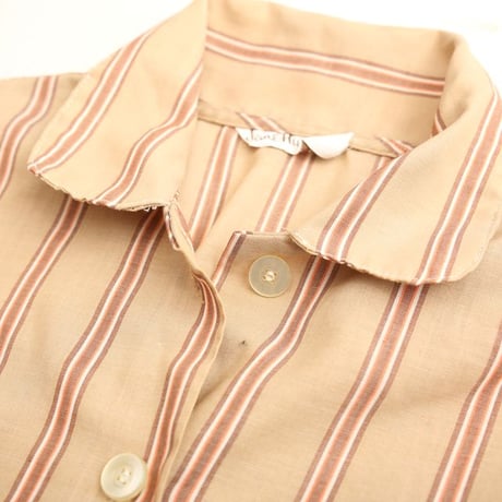 Open Collar Stripe Shirt