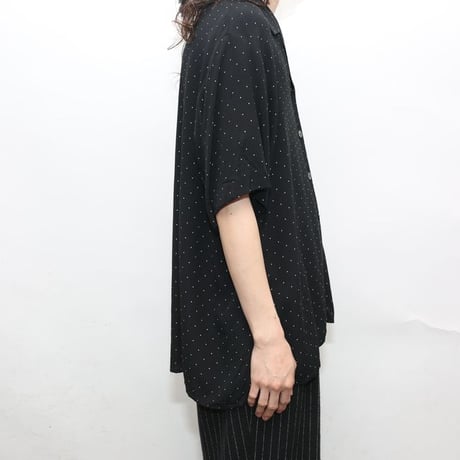 Dot Pattern Open Collar Rayon S/S Shirt