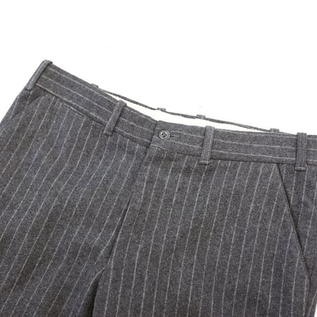 Striped Pattern Wide Flared Wool Slacks Pants