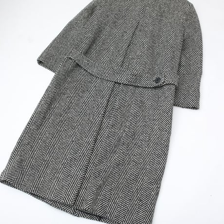 70-80s Calvin Klein Herringbone Wool Coat