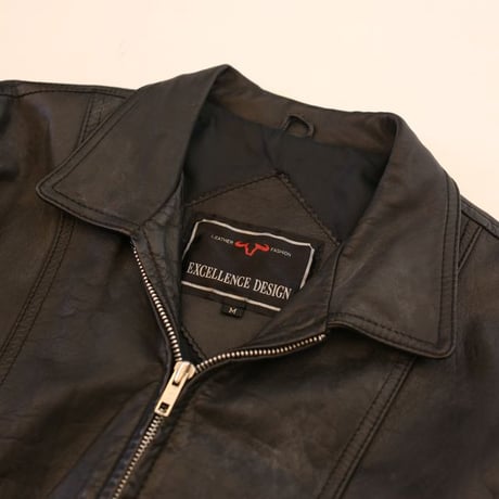 Black Rib Leather Jacket