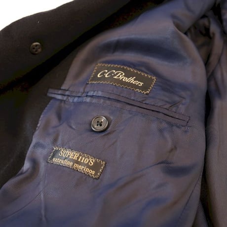 Vintage Chesterfield Merino Wool Coat Loose Silhouette Made in Italy