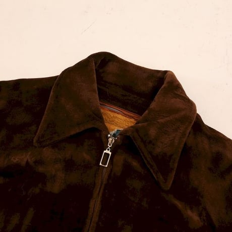 Euro Vintage Velour Bomber Jacket