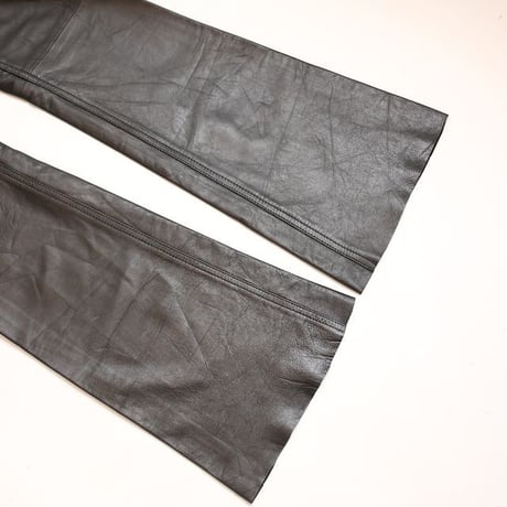 Black Leather Flared Pants