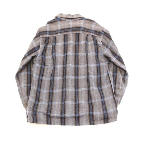 60's Open Collared Check Wool L/S Shirt