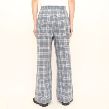 Vintage Checked Pattern Flared Pants