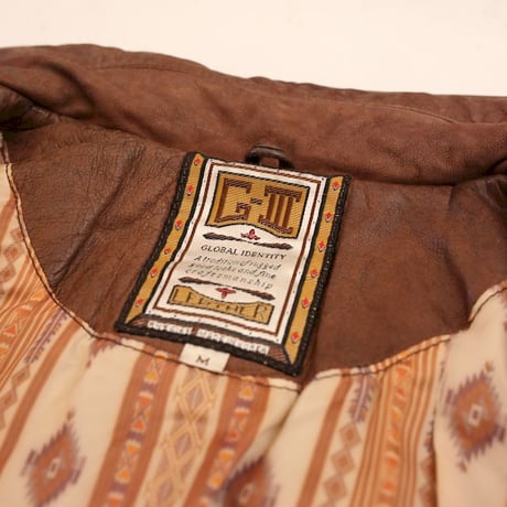 Patchwork Design Brown Leather Jacket