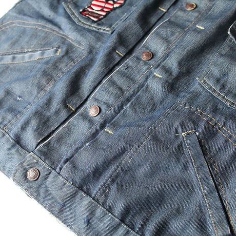 Vintage Denim Vest With Patch