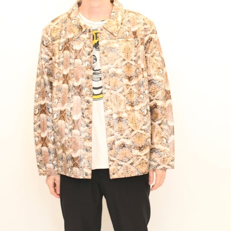 Fake Snake Fabric Trucker Jacket