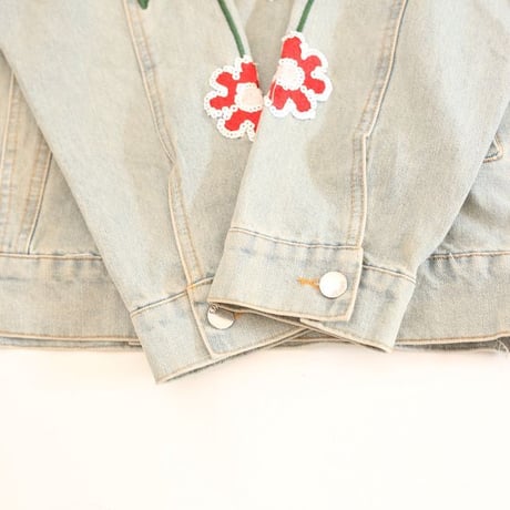 Flower Embroidery Denim Jacket