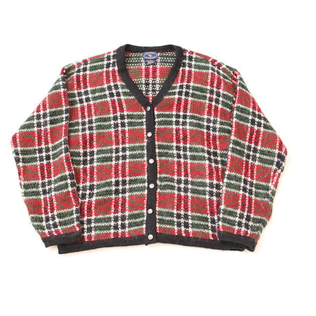 Mohair Check Knit Cardigan  