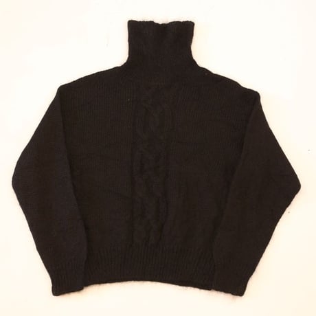 Black Mohair Blend Knit Sweater