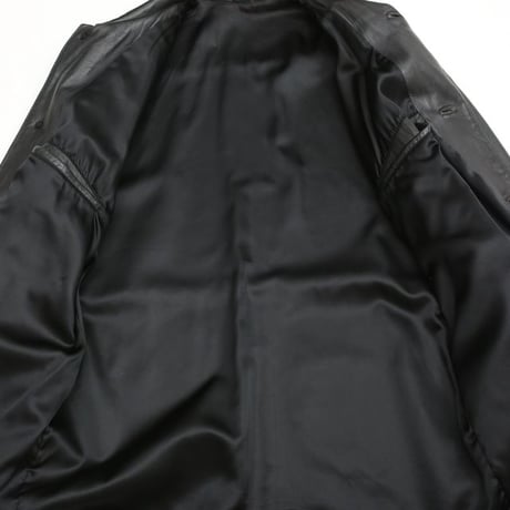 Black Lamb Leather Half Coat