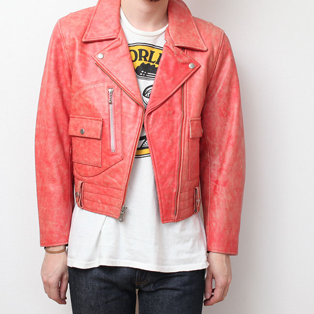 ライダース オレンジ レザージャケット Vintage Leather Jacket