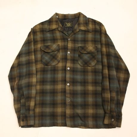 60s "Sportsman" Wool Plaid Loop Shirt