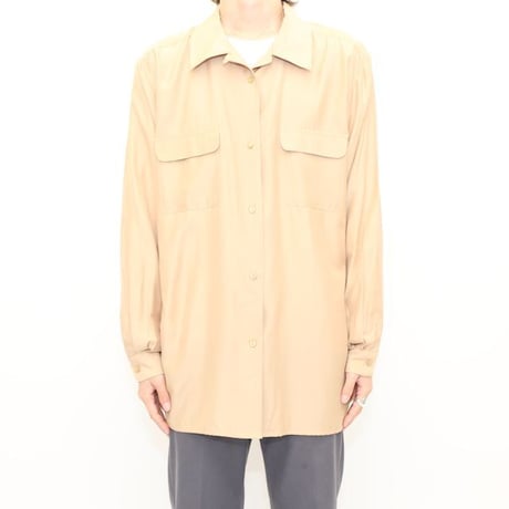 Rayon Open Collar L/S Shirt