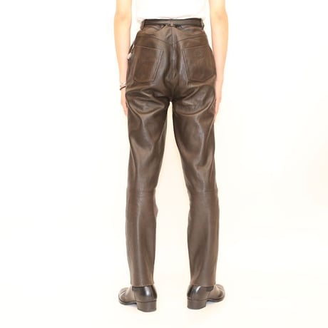 Brown Leather Pants Slim Fit MADE IN GREAT BRITAIN