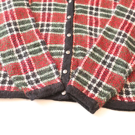 Mohair Check Knit Cardigan  