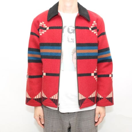 Pendleton Leather Collar Wool Jacket