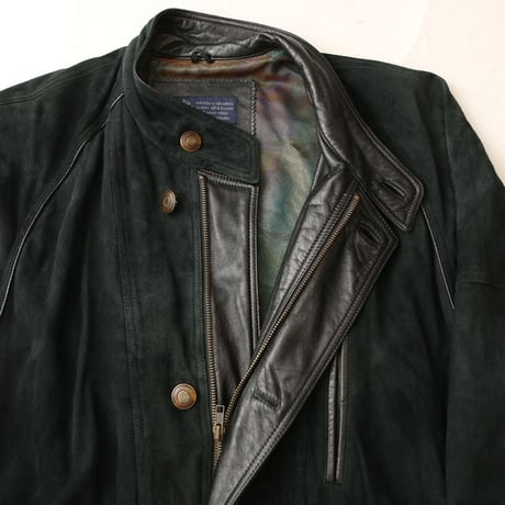 Black Nubuck Leather Coat