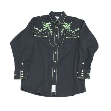 Black Embroidery Western Shirt