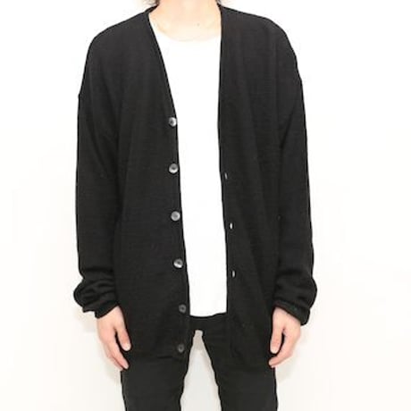 Merino Wool Black Knit Cardigan MADE IN ITALY