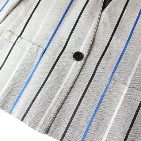 Stripe No Collar Jacket