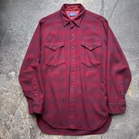 60s Pendleton Ombre Plaid Wool Shirt