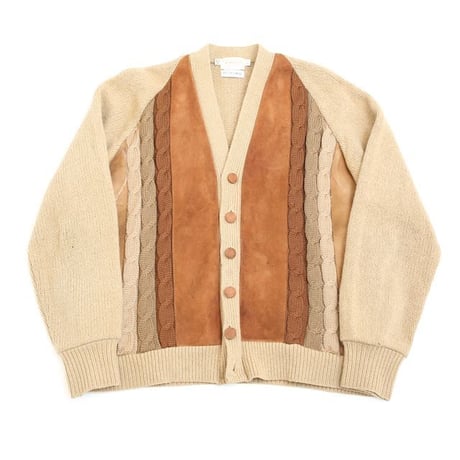 60's Brent Nubuck × Wool Knit Cardigan