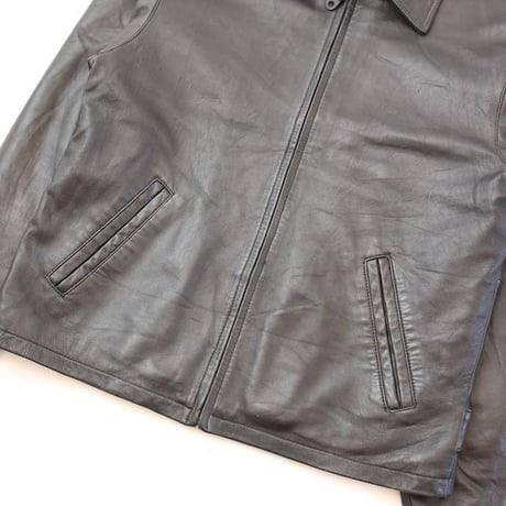 Black Leather Jacket Loose Silhouette