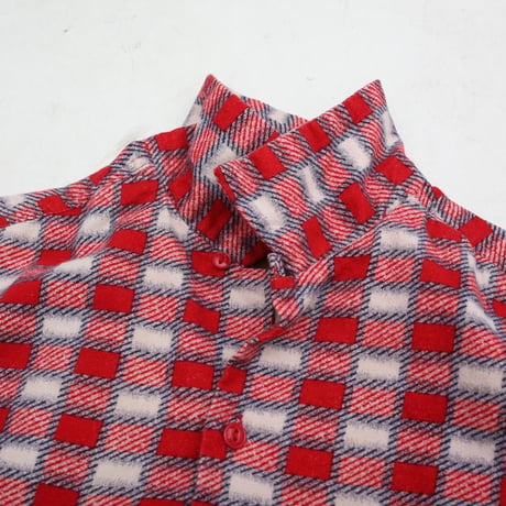 Plaid Print Flannel Open Collared Shirt