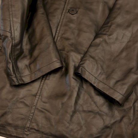 Black Leather Half Coat 'Vera Pelle'