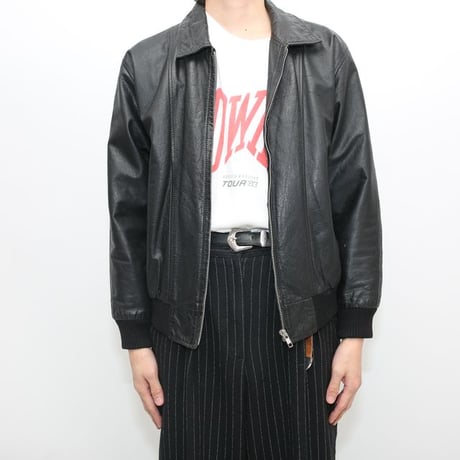 Black Rib Leather Jacket