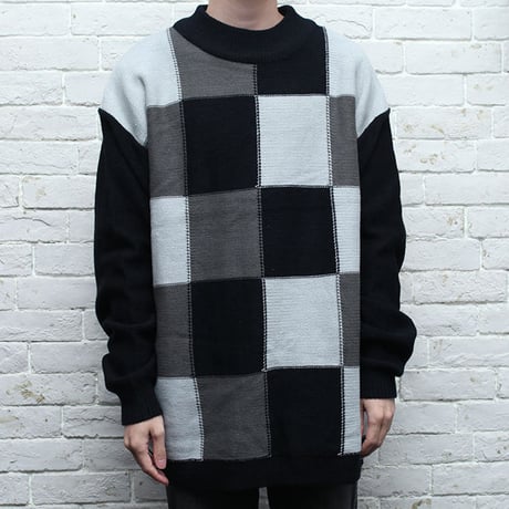 ブロックチェック ニット Design Sweater