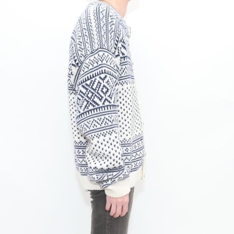 Vintage Nordic Cotton Knit Cardigan