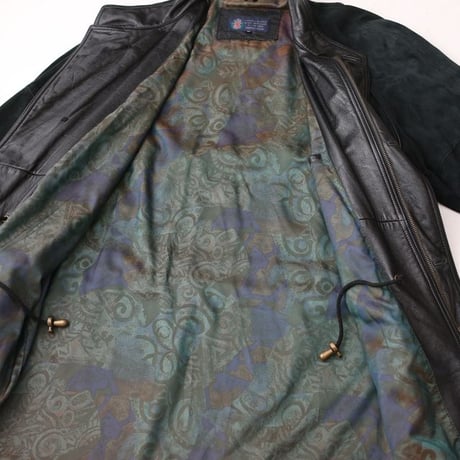 Black Nubuck Leather Coat