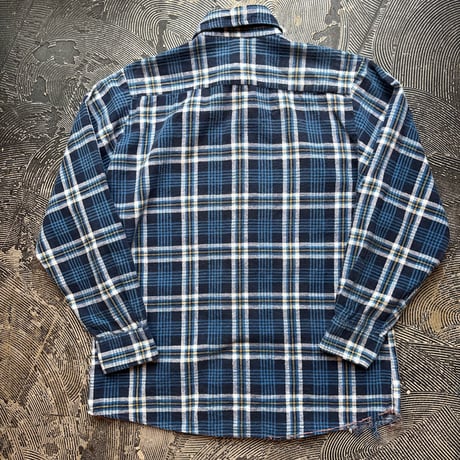 70s Sears Print Flannel Plaid Shirt