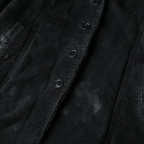 Black Suede Boa Coat