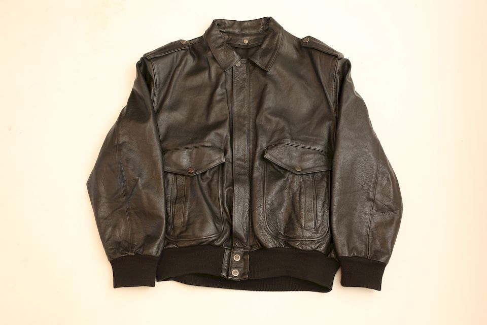 All Black A-2 Type Flight Leather Jacket | Strato