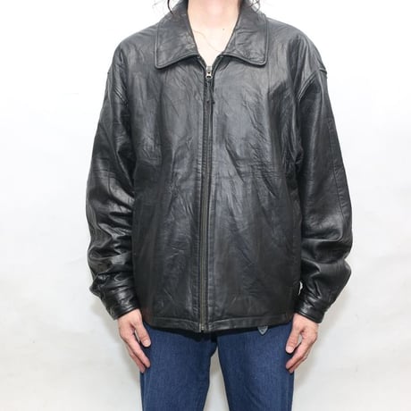 Black Leather Jacket Loose Silhouette