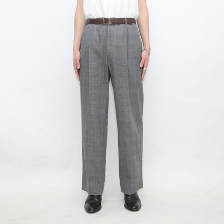Linen × Cotton  2Tuc Plaid Slacks