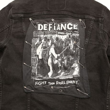Levi's Black Denim Jacket Patch Remake