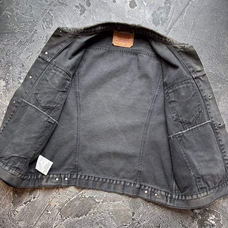 90s Levi's 70503 Super Black Denim Jacket  MADE IN TUNISIA
