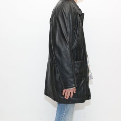 Black Lamb Leather Coat