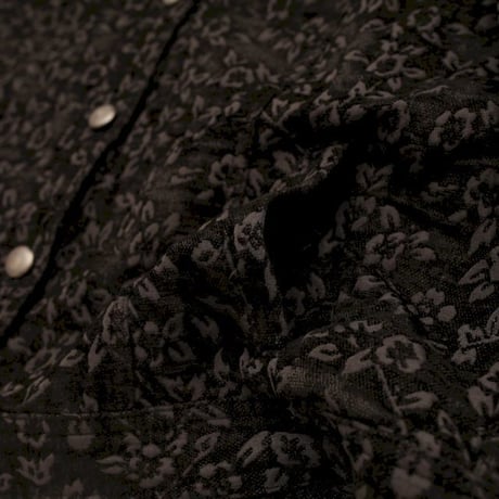 Flower Pattern Velour Trucker Jacket