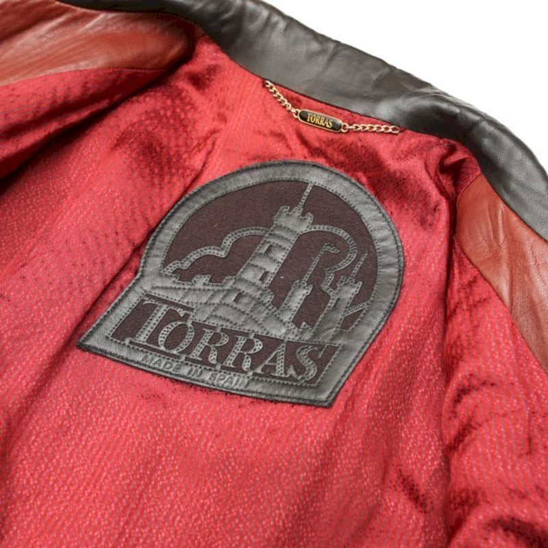 TORRAS スペイン製 レディース 高級レザー×ニットコート-