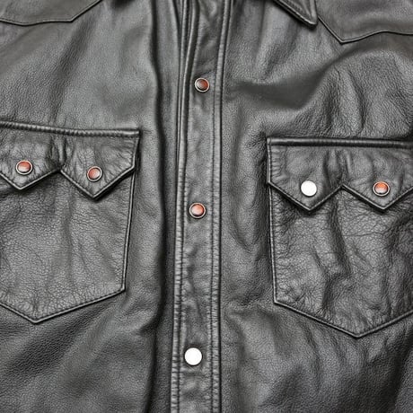 Black Leather Western Shirt