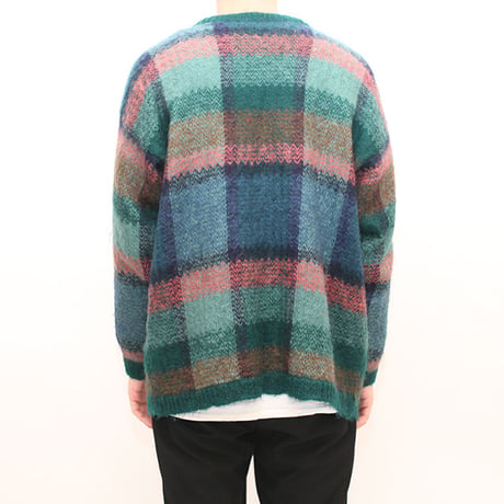 Mohair Check Knit Cardigan  
